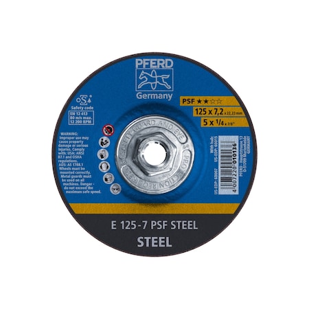 Pferd 5" x 1/4 Grinding Wheel, 5/8-11 Thd. - PSF STEEL - Type 27 60015